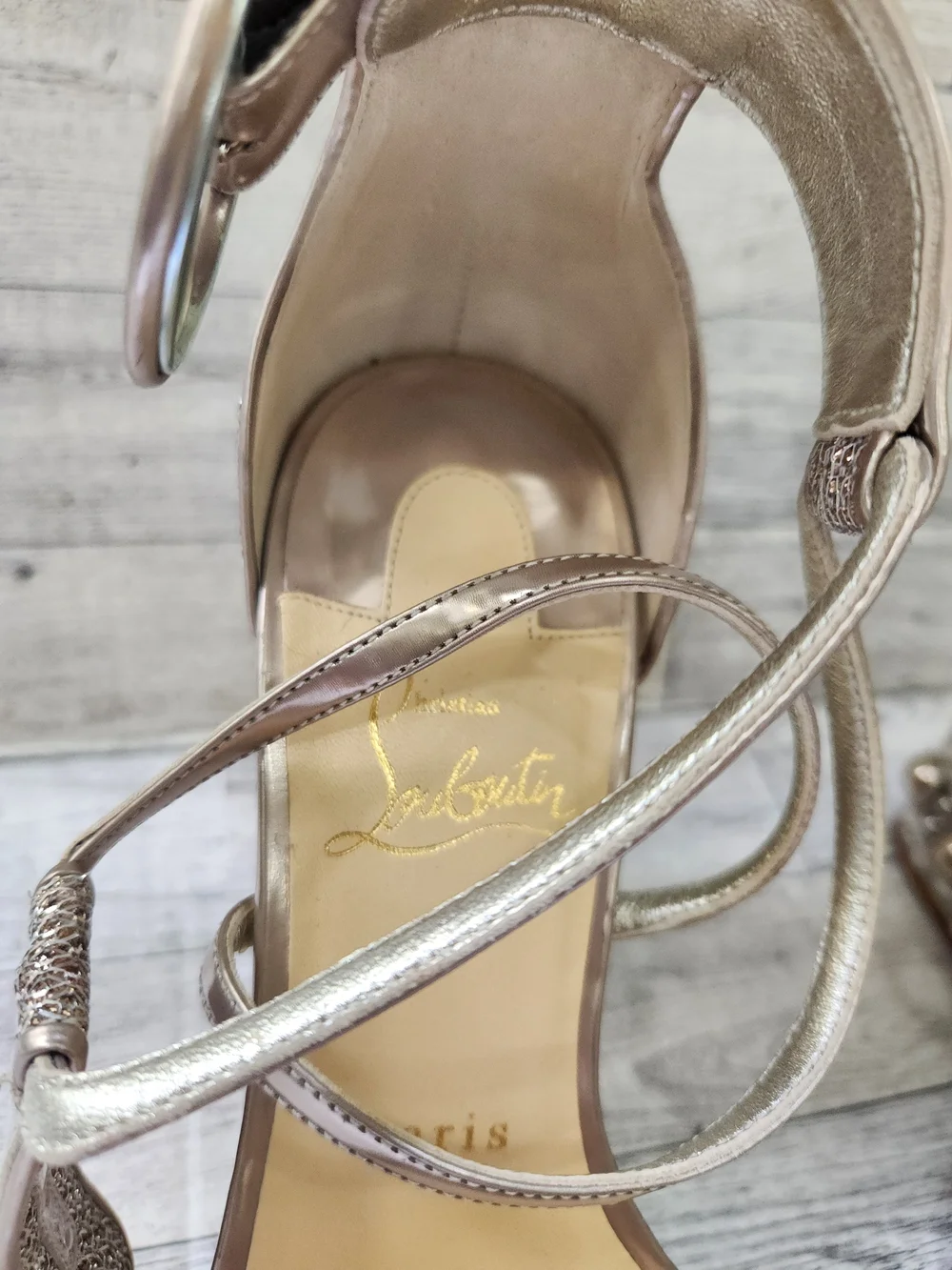 Christian Louboutin Chocazeppa 120 Glitter Diamanté Specchio Wedge Sandals